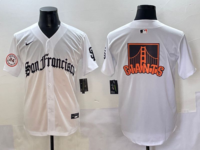 Men 2025 San Francisco Giants Blank White Five generations Joint Name Nike MLB Jersey style 7